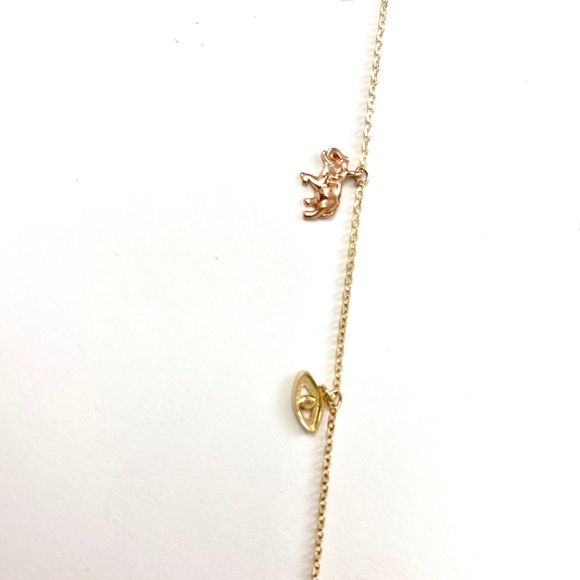 14kt Gold Lucky Charm Evil Eye Anklet